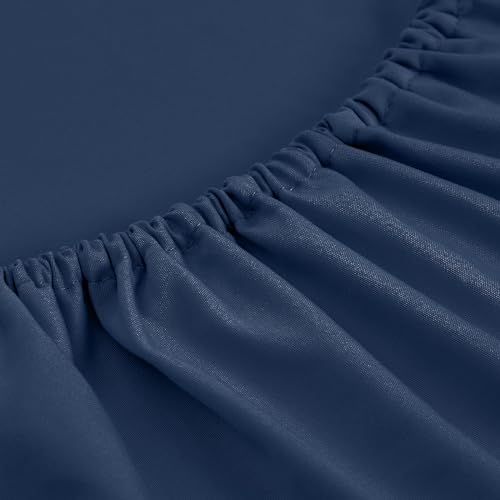 FreshCulture King Fitted Sheets, Bulk Pack of 6, Deep Pocket, Soft Microfiber Bottom Sheets for Home, Salons, Hotels, King Size Fitted Sheets Only (Navy Blue)