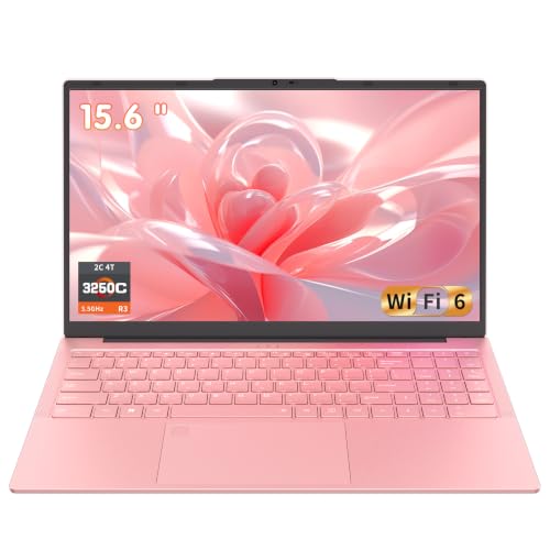 Auusda 2026 Laptop 15.6" R3 3250C 3.5GHz Win11 256GB or rose