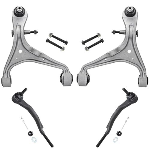 Image of Detroit Axle - AWD Front End Control Arms Kit for 2008-2014 Cadillac CTS, 2 Lower Control Arms w /Ball Joint 2 Outer Tie Rod Ends 2009 2010 2011 2012 2013 Replacement - 4pc Set