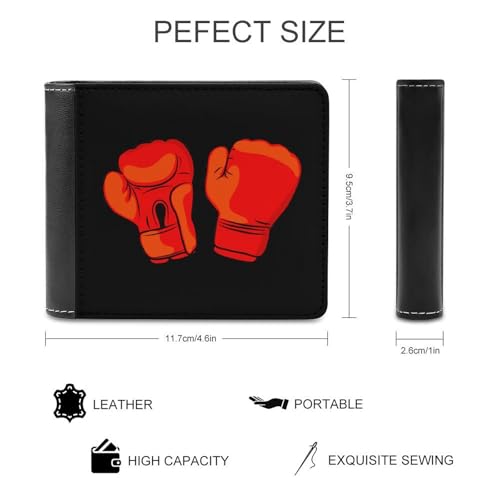 Red Boxing Gloves Slim Bifold Wallets Fashion Credit Card Holder Wallet Unisex Purse Travel2