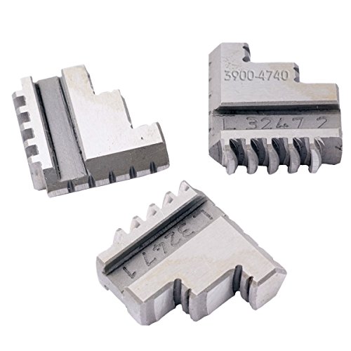 HHIP 3900-4740 3 Piece Steel Internal Hard Jaw Set for 3" 3-Jaw K11 80 Lathe Chuck