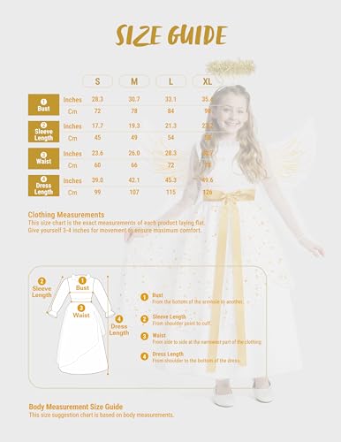 Disfraz de Ángel para Niñas Pequeñas Talla S miniatura 6