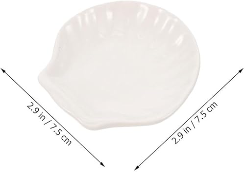 Miniatura 2 de BESPORTBLE Juego de 4 soportes para bolsas de té en forma de concha, posavasos de cerámica para bolsa de té usada, bonita bolsa de té, platillo,