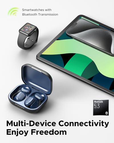 سماعات اذن مفتوحة باور 1 من يامدروك لاسلكية بتقنية توصيل الهواء صوت ستيريو غامر بمشغل 16.2 ملم بلوتوث رياضية مقاومة للتعرق 47 ساعة خاصية الغاء الضوضاء اي ان سي تحكم عبر