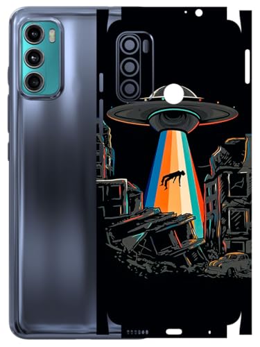 Image of AtOdds - Full Body Back Screen Guard Protector Film - Lamination Wrap Skin Sticker Compatible with Moto G60 | Scratchproof Matte Finish (Alien Invade)