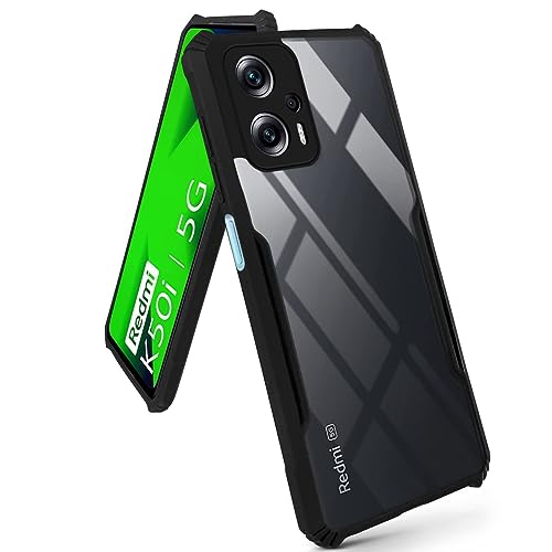 Image of Jkobi Back Cover Case for Xiaomi Redmi K50i (Shockproof with Polycarbonate Clear Panel | Professional Black)