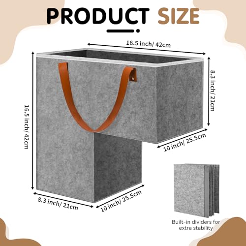 TYTOGE Treppenkorb Mit Leder Griff - Faltbarer Organizer Für Treppen | Filz Aufbewahrung