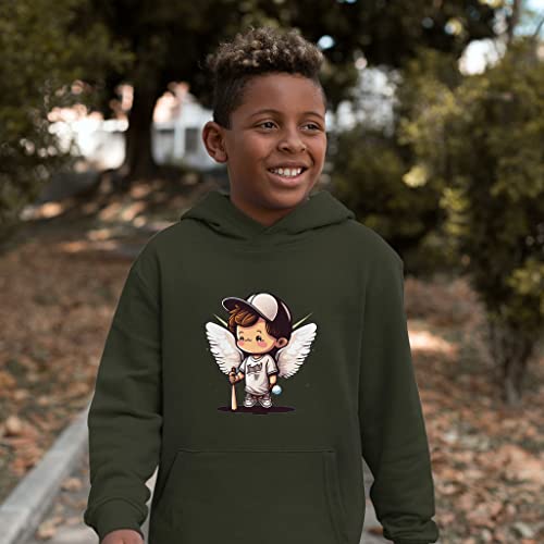 angel art kids' sponge fleece hoodie - baseball kids' hoodie - cute design hoodie for kids2