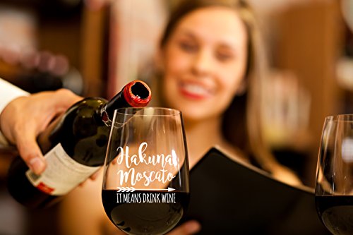 Hakuna Moscato Funny Stemless Wine Glass 15oz - Unique Christmas Gift Idea for Her, Mom, Wife, Girlfriend, Sister, Grandmother, Aunt - Perfect Birthday Gifts for Women - Thumbnail 5