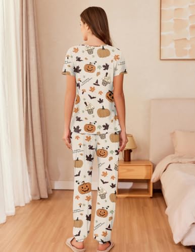 Image of Ekouaer Pajamas for Womens Set Soft 2 Piece Loungewear with Jogger Pants