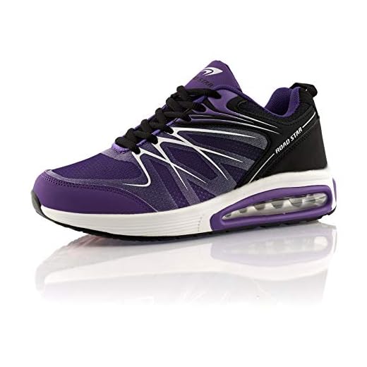 Fusskleidung® Damen Herren Sportschuhe Dämpfung Sneaker leichte Laufschuhe Lila Schwarz EU 36