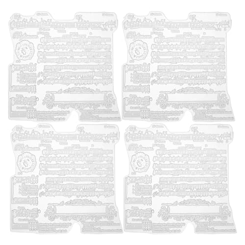 BELLIFFY 4 Sellos de Silicona Transparentes Notas Musicales, Sellos de Rodillo de Tinta para Scrapbooking, Diario y Manualidades, Herramientas Creativas Compactas para Álbumes y Decoración