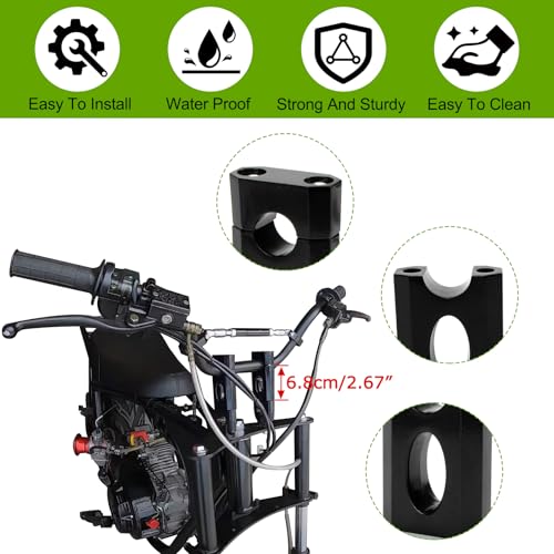 Psler CS0098BA 7/8 Inch Handlebar Risers - 7/8 Inch 22 Mm Handlebar Mount Clamp Risers For Coleman Bt200X Ct200 Ssr125 Razor Mx350 Mx650 Dirt Pit Bike 50Cc 70Cc 90Cc 110Cc Xr/Crf Motocycle Dirt Pit Bike Mini Bike,Black thumb #3
