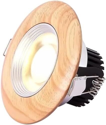 Downlight LED encastrable bois 7W spot plafond rond moderne ELzEy
