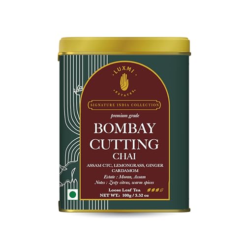 Image of Luxmi Estates Bombay Cutting Chai | 100 gm | Signature India Collection | Assam CTC | Black Collection | Strong Clack Masala Tea | Lemongrass Tea, Ginger, Cardamom