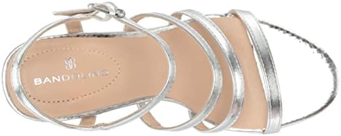 Bandolino Women's AIMMIE Heeled Sandal, Silver 040, 9.5 | Image 4