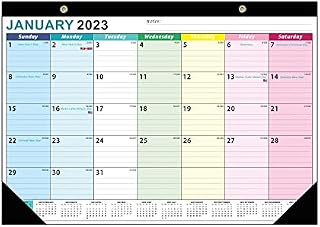 Wall Calendar 2023-2024,18 Monthly Wall Calendar from Jan 2023-June 2024, Thick Paper ,42X30cm,Large Ruled Blocks Perfect for Planning Home or Office (European style Black)