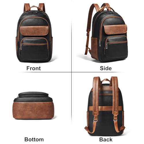Image of Leresas Backpack Purse for Women Mens for Work Travel Back Pack Vegan Leather Business Teacher Book Bag Fashion Computer Daypack Back Pack Brown Black