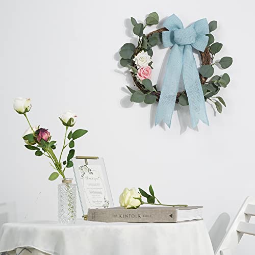 Meedee Light Blue Burlap Ribbon 2.5 Inch Natural Jute Burlap Ribbon Blue Ribbon Burlap Roll Jute Ribbon Fabric Ribbon Wreath Ribbon For Baby Boy Wreaths Bow Making Supplies Rustic Themes, 10 Yards #TOP3