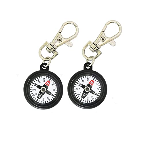 Brújula ARFUKA llavero para orientación, mochila, mini brújula de supervivencia para senderismo camping caza exterior, pack de 2 miniatura 1