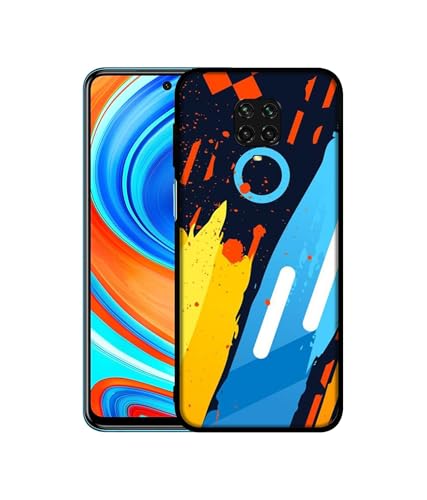 Image of Abstract Stripes Geometric Figures Design Premium 2D Printed Metal Back Case Cover for Mi Redmi Note 9 Pro /Note 9 Pro Max /Poco M2 Pro