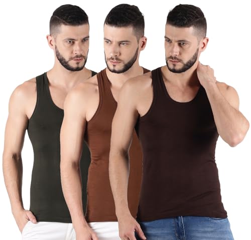 Image of Dollar Lehar Men Combed Cotton Round Neck Vest -Colour May Vary