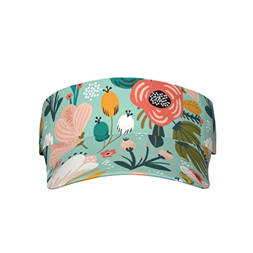 Boho Floral Sun Visor Hat Womens Mens Outdoor Sport Tennis Golf Visor Adjustable Sun Hats For Women Men Uv Protection #TOP15