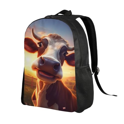 Comfort Fit Unisex Farm Animal Sunset Cow Backpack Durable for Daily Commute & Travel Adventures 16 Inch2