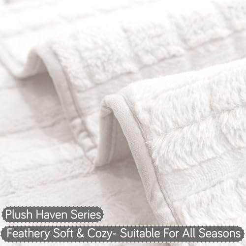 Image of HOKIPO 'Plush Haven' Premium Anti Slip Armrest Cover, White, Pack of 2 (AR-5151-L-WHT*2)