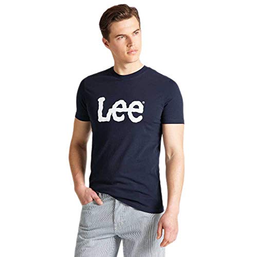 Lee Męska koszulka z logo Wobbly, Navy Drop, M