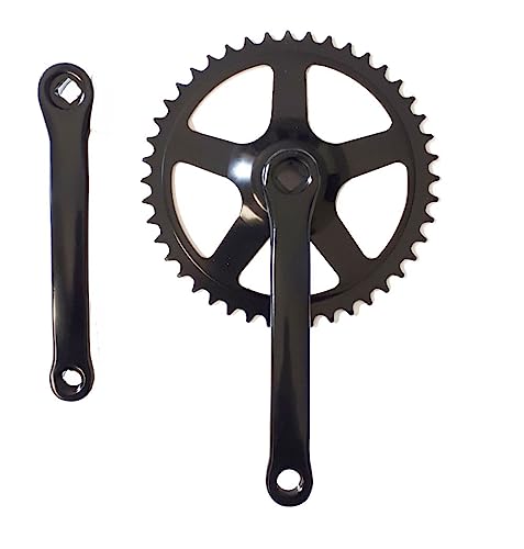 Pédalier mono vitesse 44 dents noir avec manivelle 170mm pour vélo urbain
