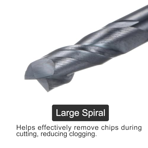 Image of uxcell Carbide Square End Mill, 1 /4 inch Diameter TiAlN Coated 2 Flutes Milling Bit Cutter, for Hardened Steel Stainless Steel Alloy Metal, 1 /4 inch Shank 3 /4 inch Cut Length 2-1 /2 inch Long HRC50