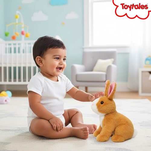 Image of TOYTALES Cute Bunny Soft Toy 35cm - Ultra-Soft Rabbit Plush for Kids, Boys & Girls | Huggable Stuffed Animal for Playtime & Gifting | Adorable Cuddle Toy