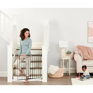 Regalo 2-in-1 Extra Wide Stairway and Hallway Walk Through Baby Safety Gate, Award Winning Brand, Hardware Mounting, Black Regalo 2 in 1 Extra Wide Stairway and Hallway Walk Through Baby Safety Gate Award Winning Brand Hardware Mounting Black