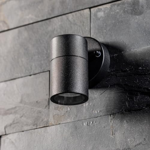 CGC Lighting Stainless Steel Outside Outdoor Wall Light LED GU10 Up or Down Mounted IP44 (Black) - Image 2