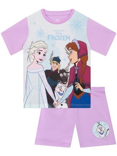 Disney Pajamas For Girls, Frozen Pajamas, Anna And Elsa PJs, Short Sleeve Frozen PJs, Summer Pajama Set