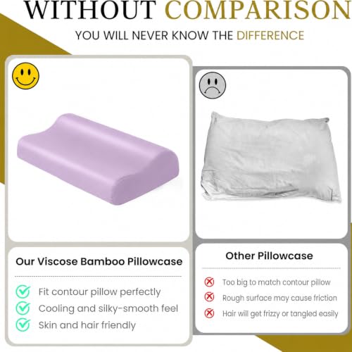 Image of Cooling Contour Cervical Pillowcase, Light Purple,24x14x5 /3.7 Inches,1 Pack