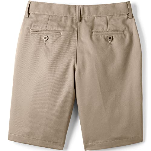 Lands' End School Uniform Boys Husky Wrinkle Resistant Chino Shorts 14 Khaki #TOP1