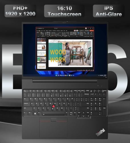 Image of Lenovo ThinkPad E16, 16 inch Touchscreen, Ultra 7 155U, 16GB DDR5, 512GB SSD | Business AI PC Laptop, FHD+ Anti-Glare, Intel 12-Core, Numeric Keypad, Webcam, Thunderbolt 4, Ethernet, Backlit, Win 11 Pro