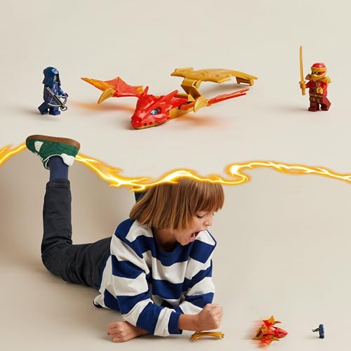 NINJAGO Attacco del Rising Dragon di Kai, Giochi per Bambini e Bambine da 6 Anni in su, Action Figure di Drago Giocattolo da Costruire con 2 Minifigure, Spada Ninja e Balestra 71801 - Lego - Immagine 5