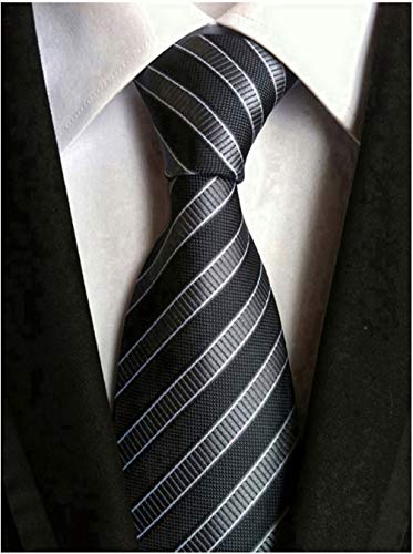 Image of Elfeves Men's Modern Striped Patterned Formal Ties College Daily Woven Neckties