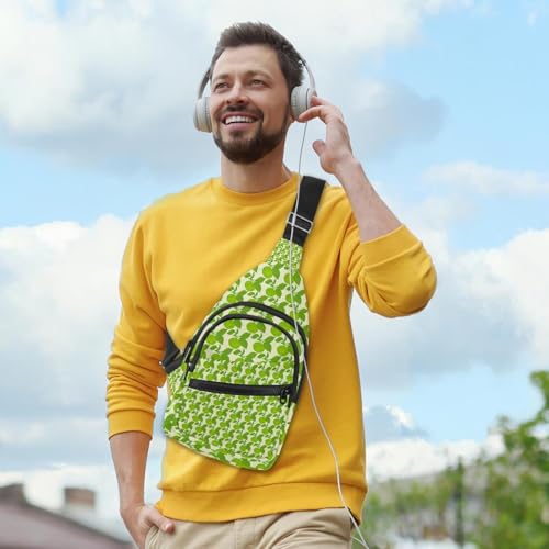 Mochila multiusos compacta de 30x18x4 cm con patrón verde llamativo 3