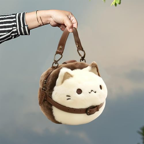 Cute Cat Plush Bag with Zipper Closure Fashion Stuffed Animals Bag for Women4
