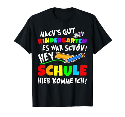 Schulkind Schüler 2024 Einschulung Schule hier komme ich T-Shirt