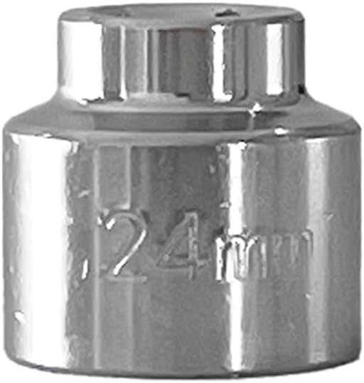 27mm Car Oil Filter Wrench, 3/8" Drive Oil Filter Removal Tool, Low Profile Drive Socket Wrench, 6-Point Steel Socket for Most Car Models with 27mm Oil Filter Cap