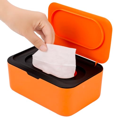 Image of Baby Wipes Dispenser, Wipe Holder for Baby & Adult,Keeps Wet Tissue Fresh, Non-Slip Wipes Case,Easy Open & Close， Flushable Wipe Container with Sealing Design Lid