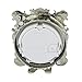 NIKKY HOME Pewter Pretty Small and Cute Vintage Table Clock with Quartz Analog Crystal Rhinestone 3 Inch for Living Room Bathroom Decoration, White Enamel