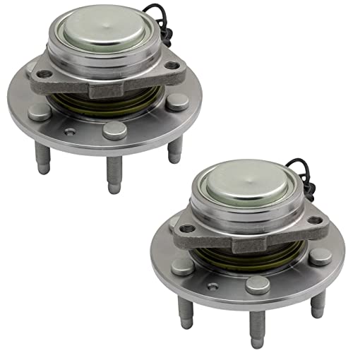 Image of TRQ 2 Piece Front Wheel Bearing & Hub Assembly Set with ABS Sensor Compatible with 2015-2020 Cadillac Escalade Escalade ESV 2014-2018 Chevrolet Silverado 1500 2019 Silverado 1500 LD Suburban Tahoe GM