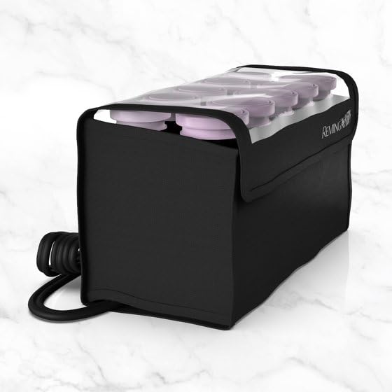 Remiington-Compact Ceramic Hot Hair Rollers - 1.25"" Travel Size Set with Anti-Static Technology, Ionic Infusion, in Sleek Black - 10 Piece Kit (Pack of 1)