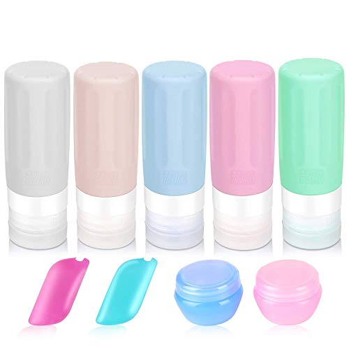 Travel Bottles TSA Approved 9 PCS Travel Containers for Toiletries BPA Free Silicone
